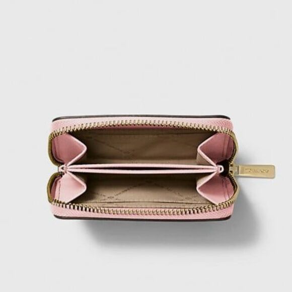 New Michael Kors Jet Set Travel Medium Saffiano Leather Wallet Powder Blush - Picture 2 of 3